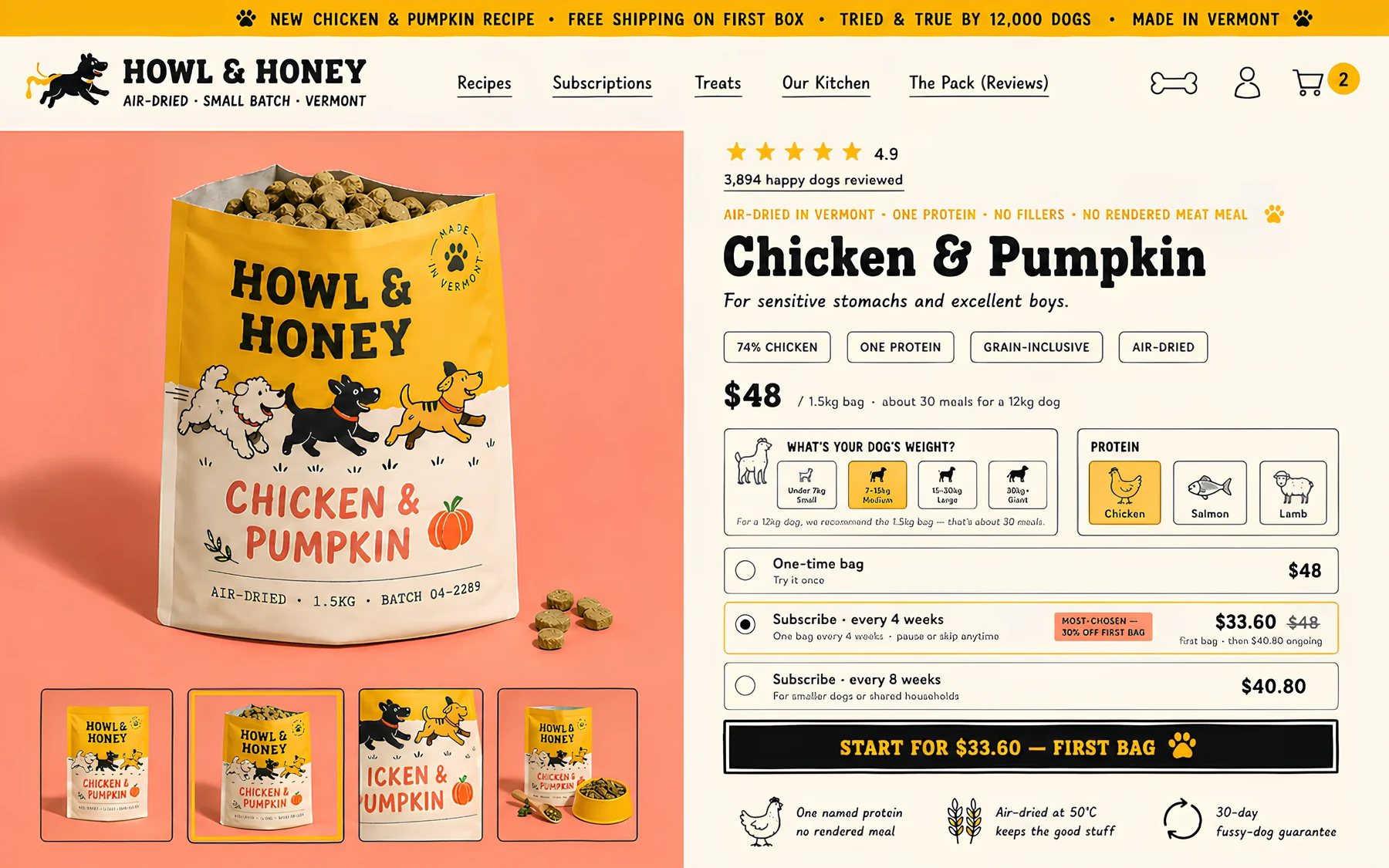 HOWL & HONEY — E-commerce · Récurrence