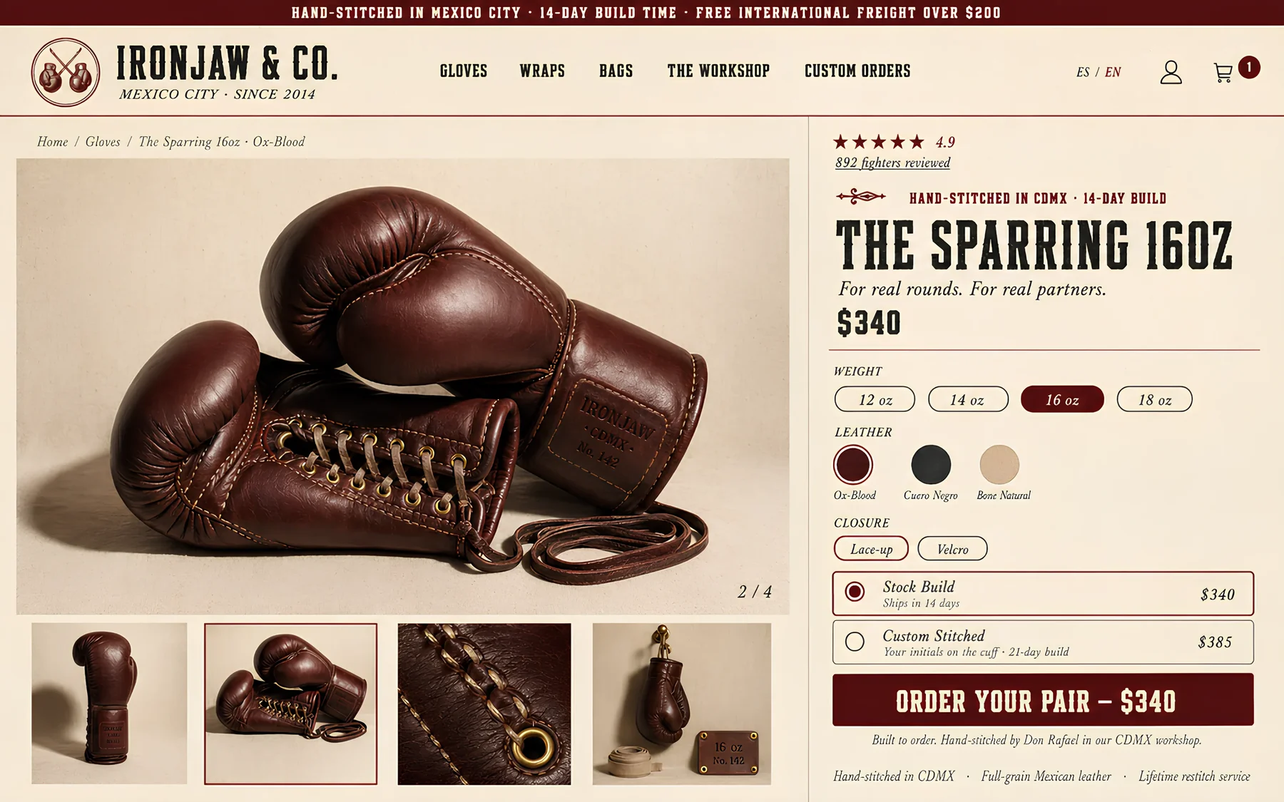 IRONJAW & CO. — E-commerce · Produit premium