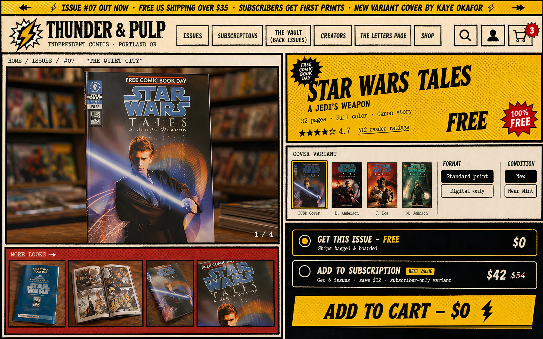 THUNDER & PULP — E-commerce · Univers éditorial